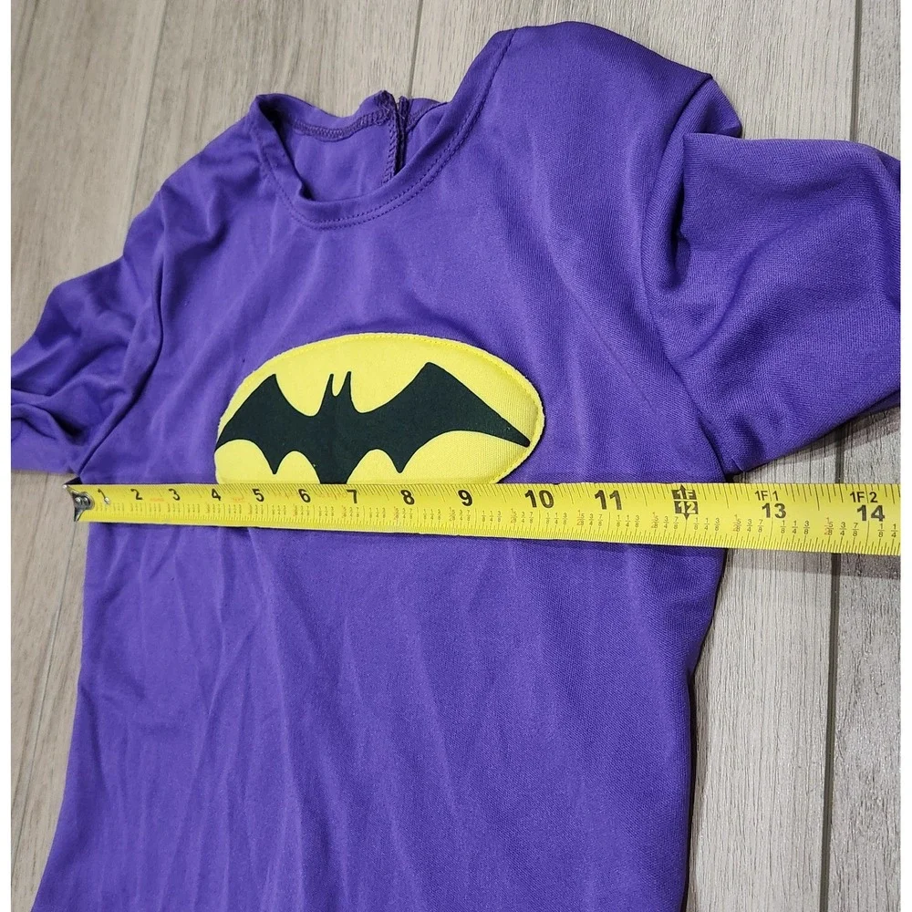 DC Super Hero Girls Batgirl Costume Purple Yellow Jumpsuit Kids M 8-10 Halloween